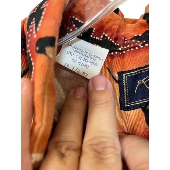 Roper Western Men's Multi Colored Sz M Bull Head Long Sleeve Shirt 15 1/2 33 - Picture 6 of 11